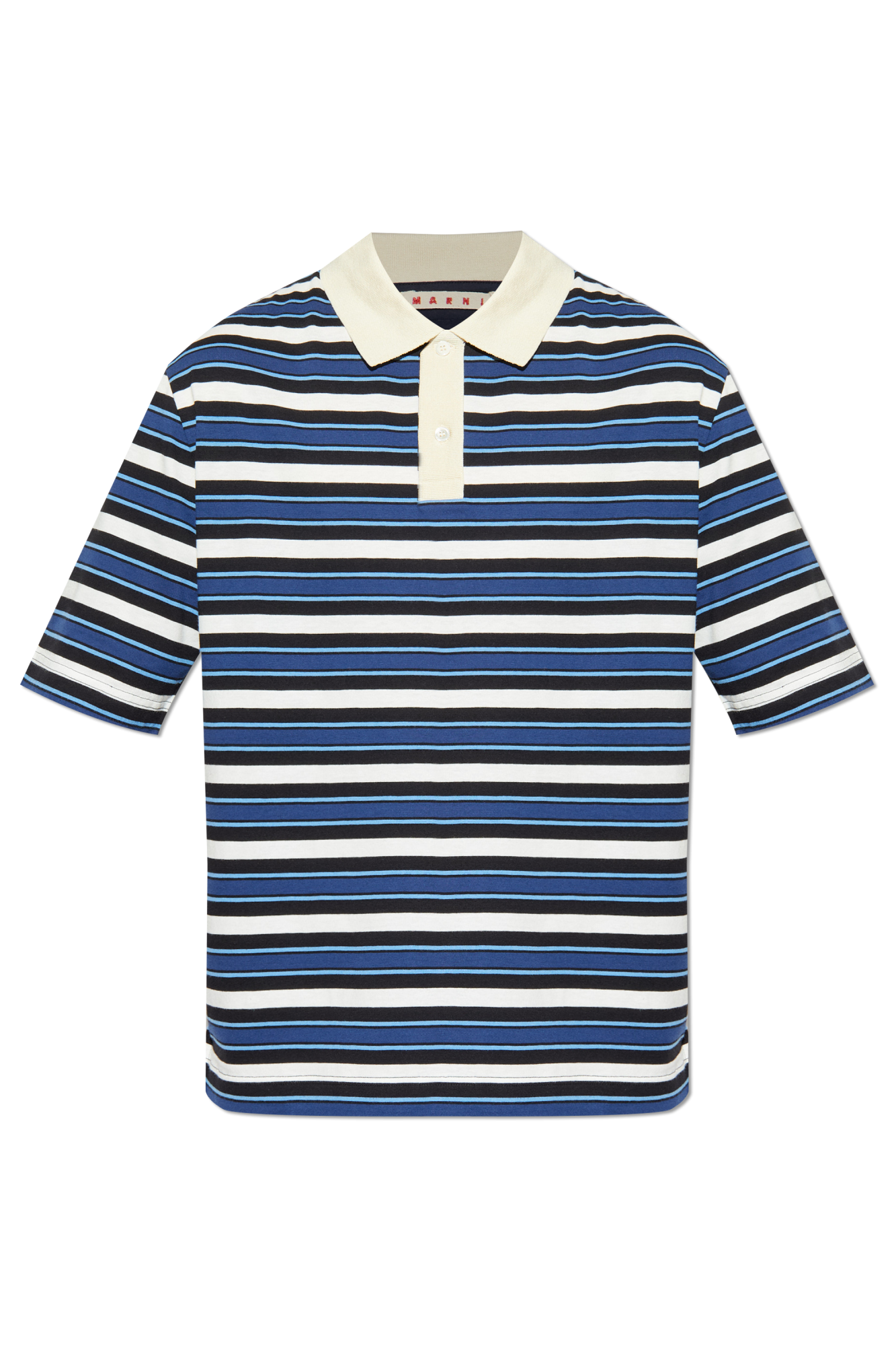 Navy blue Striped pattern polo Marni - Vitkac Canada